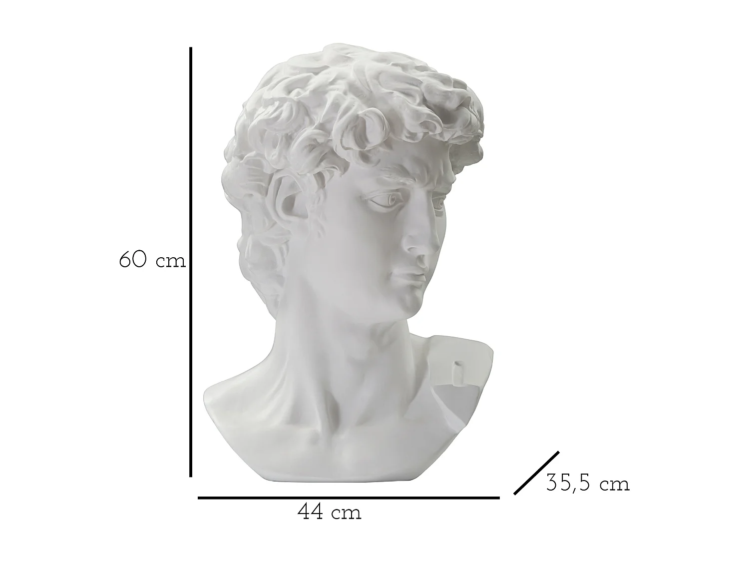 Statue Tête Homme "Irvin" 60cm Blanc