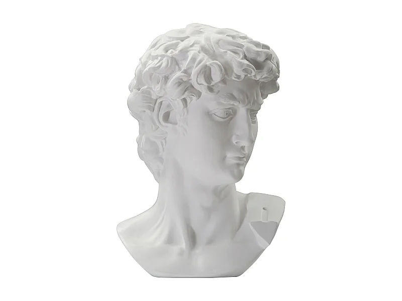 ESCULTURA ANTIGA CABEÇA BRANCA 44X35.5X60 CM