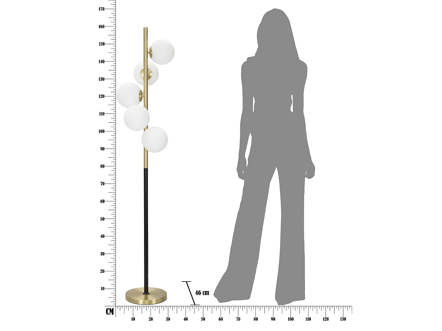 GLAMY DARK STEHLEUCHTE CM Ø 30x160