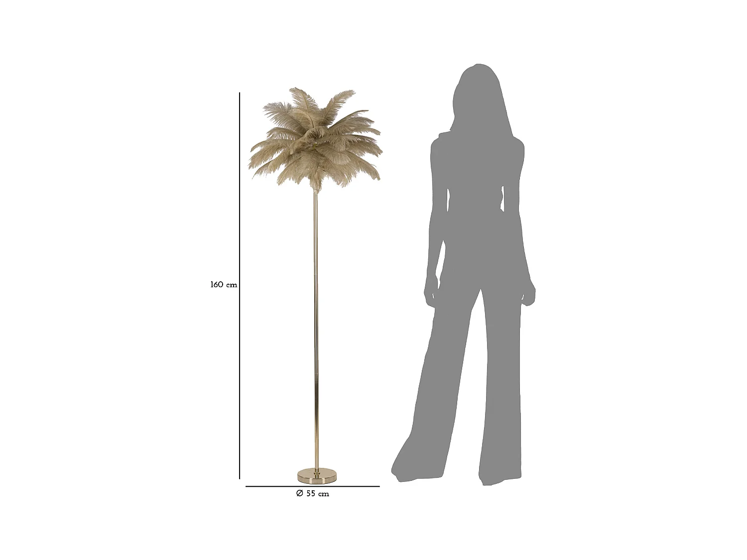 LAMPADAIRE PALM CAMEL CM d. 55X160