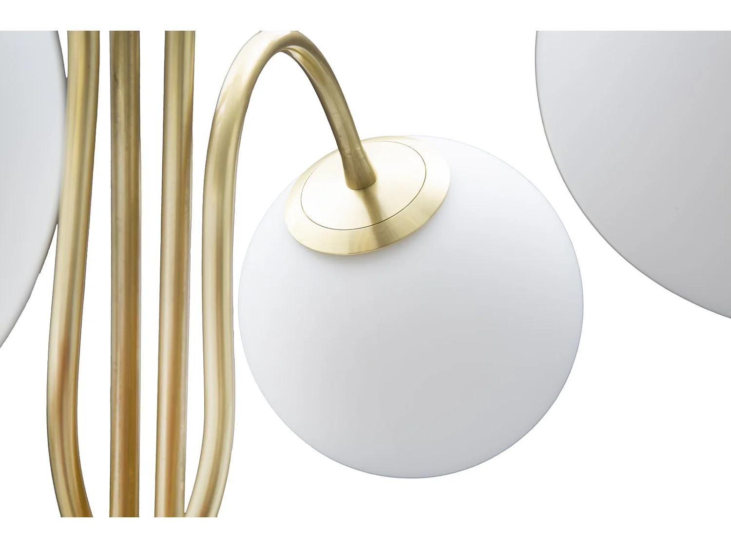 Lampadaire Design 4 Sphères "Glamy" 176cm Blanc & Or