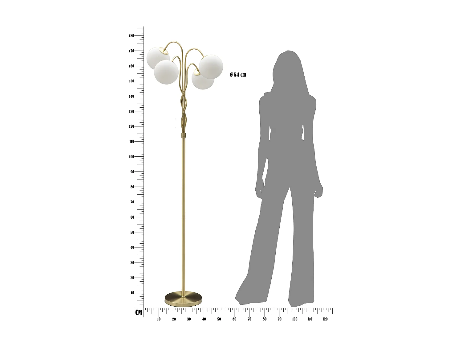 Glamy 4 Lampa Podłogowa Cm Ø54X176