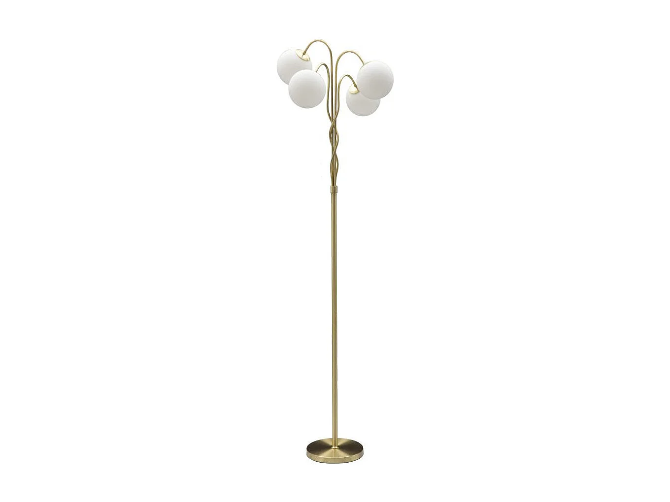Lampadaire Design 4 Sphères "Glamy" 176cm Blanc & Or