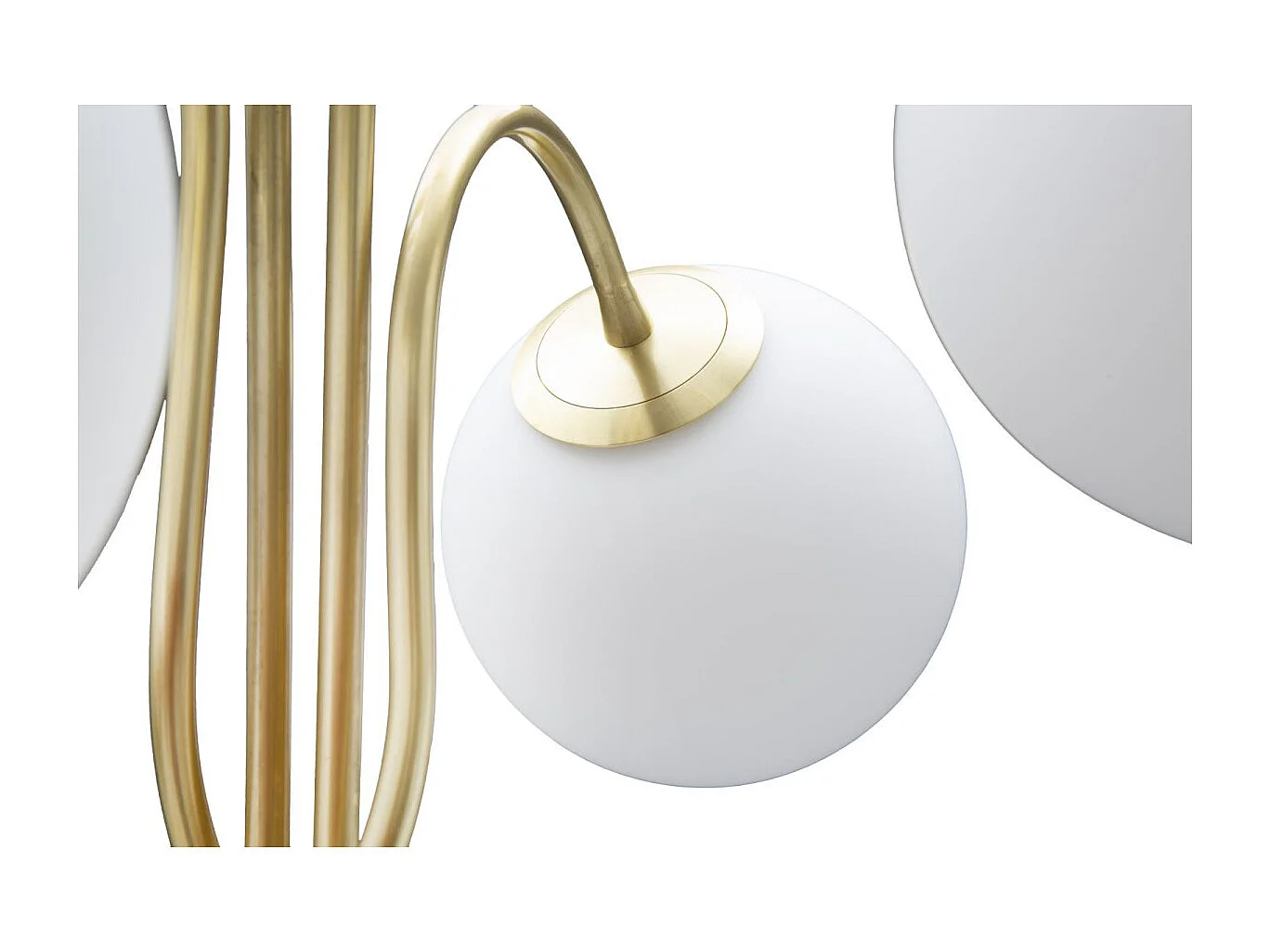 Lampadaire Design 4 Sphères "Glamy" 176cm Blanc & Or