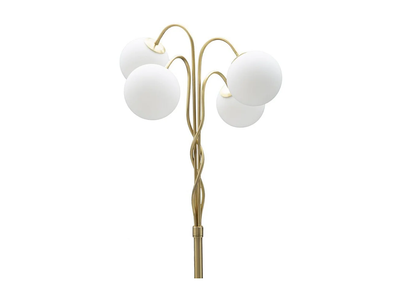 Lampadaire Design 4 Sphères "Glamy" 176cm Blanc & Or