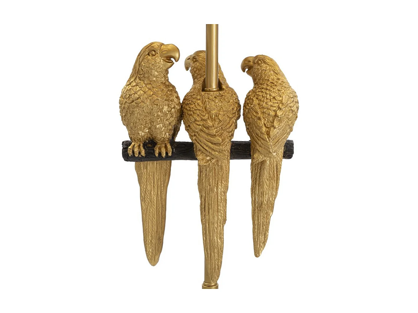 Lampadaire Design "Perroquets" 164cm Or & Noir