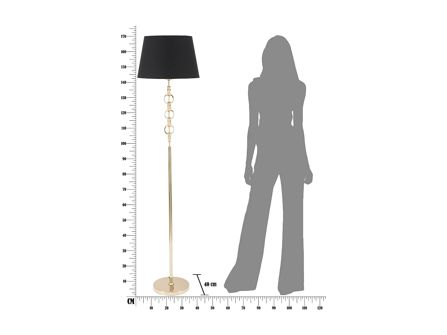 LAMPE DE TABLE ANNEAUX d. 40X170 CM