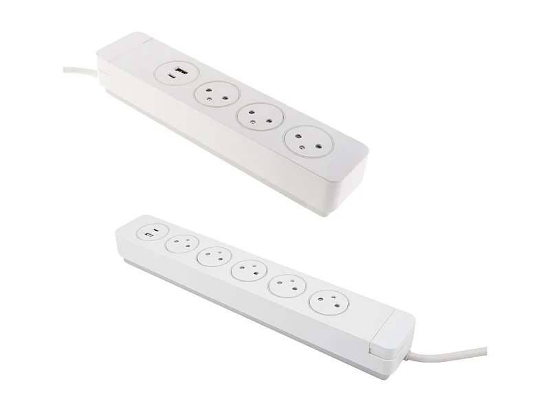 Multiprise Easy Eject 3x16A + bloc multiprise parafoudre 5 prises EasyEject + 2 USB - Otio