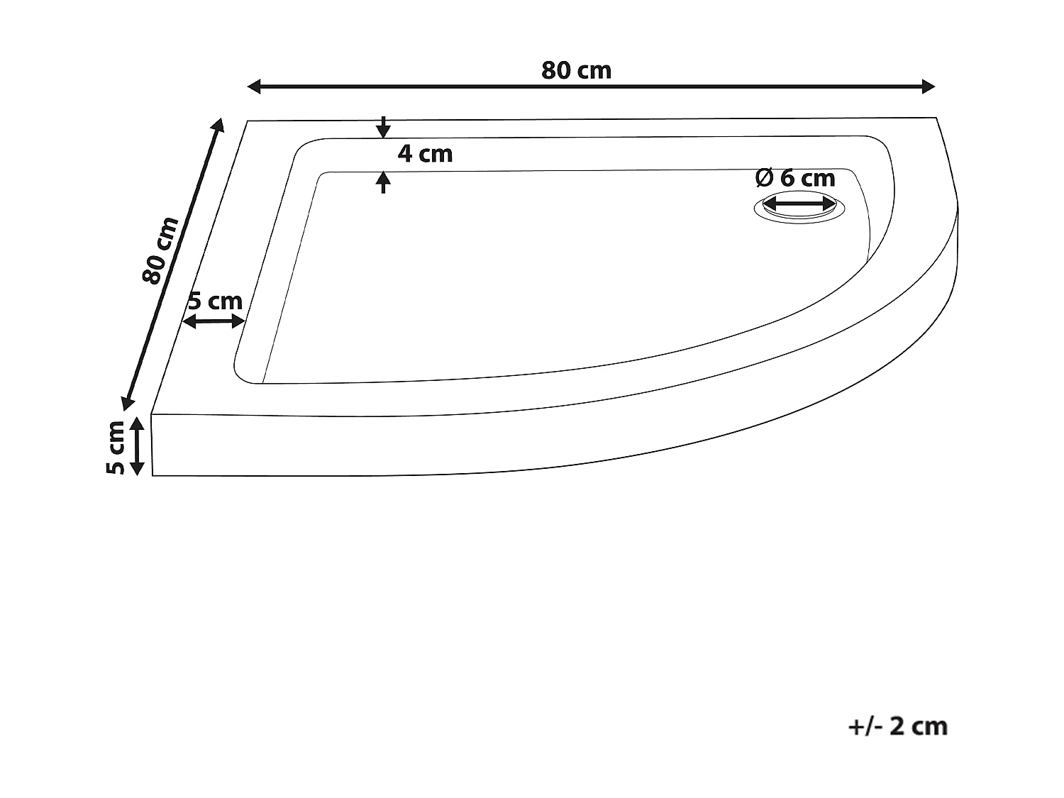 Plato de ducha ALISO 80 x 80 x 5 cm Blanco