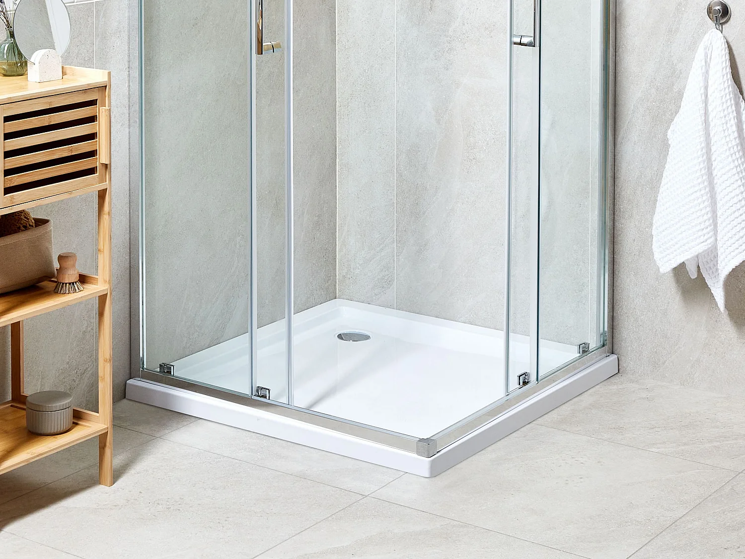 Brodzik prysznicowy AMPAY 80 x 80 x 5 cm Biały