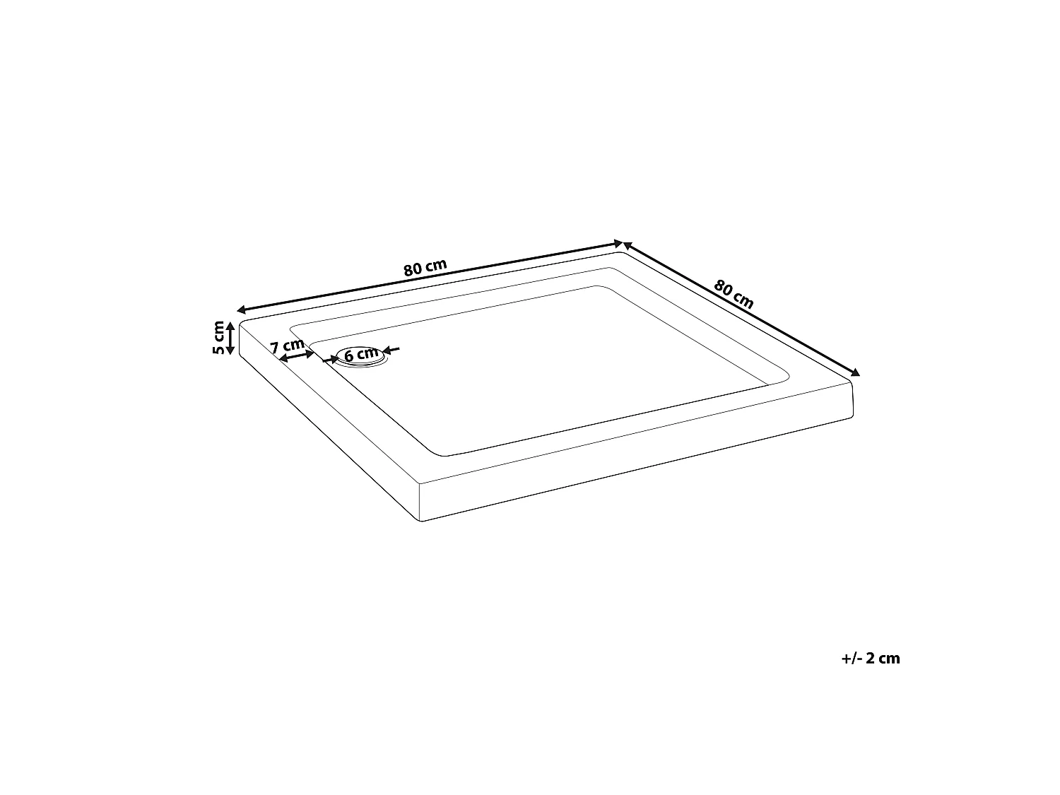 Bac de douche AMPAY 80 x 80 x 5 cm Blanc