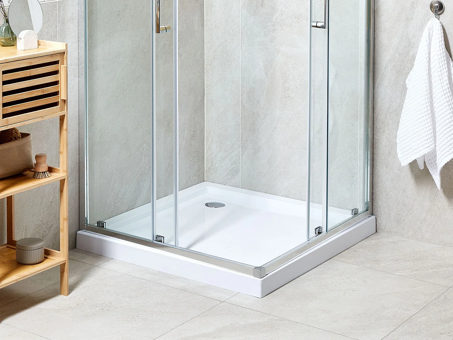 Brodzik prysznicowy AMPAY 80 x 80 x 7 cm Biały