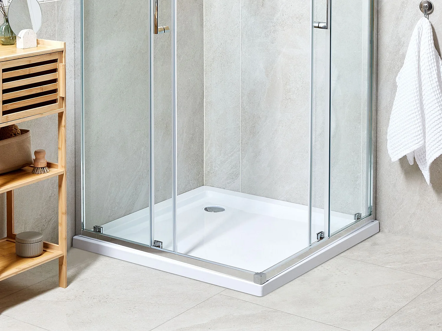 Bac de douche AMPAY 90 x 90 x 5 cm Blanc