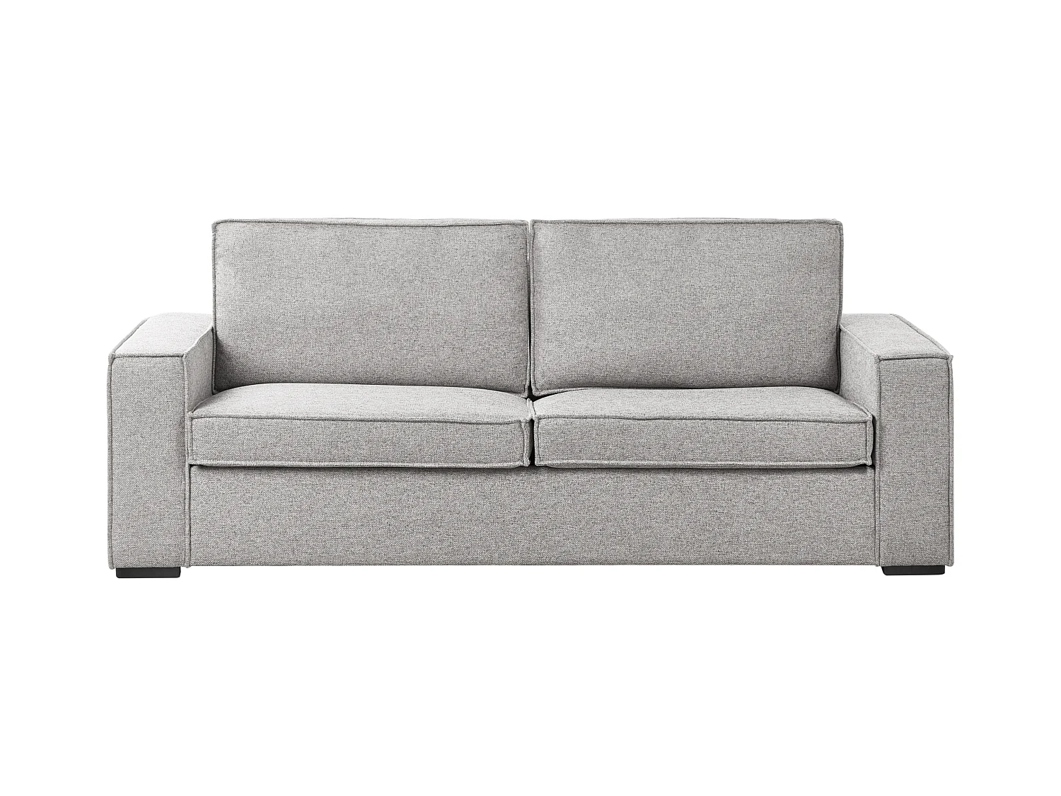 Schlafsofa mit Matratze Stoff helles Grau 3-Sitzer ausklappbar Vuokatti
