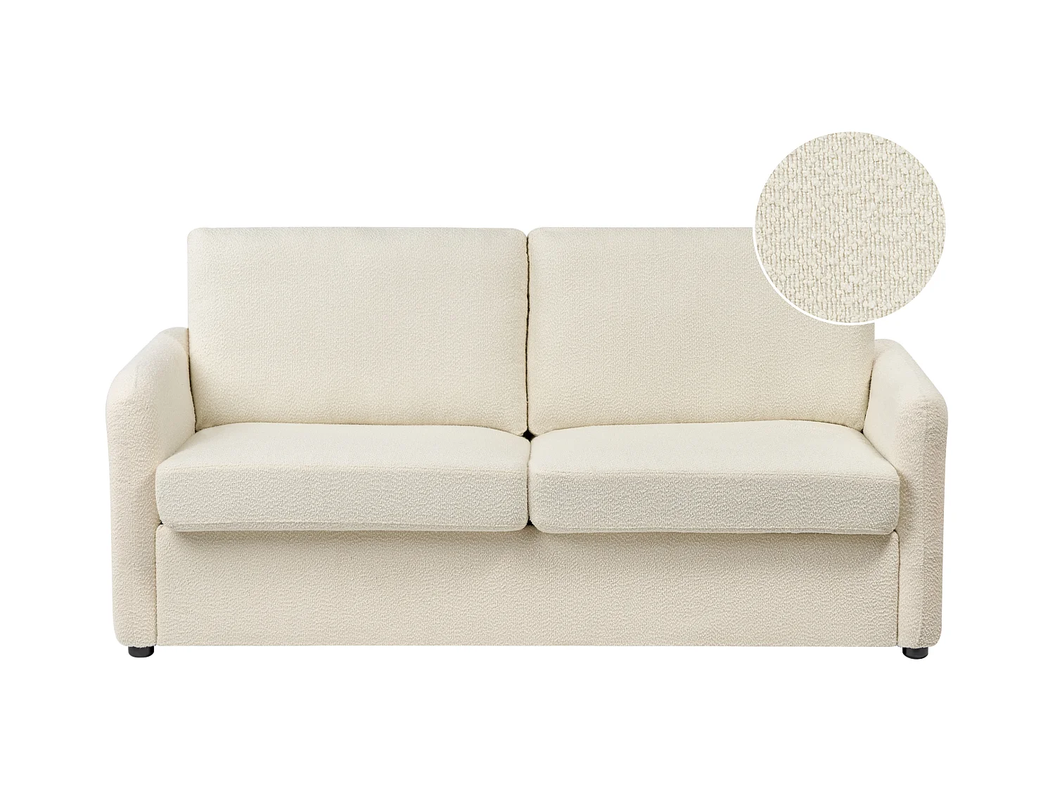 Schlafsofa mit Matratze Bouclé helles Beige 3-Sitzer ausklappbar Bennas