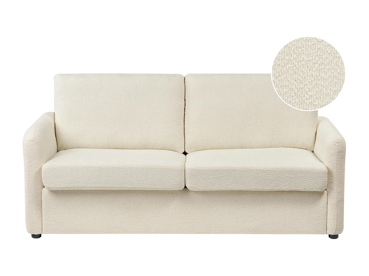 Sofá-cama BENNAS Bouclé Creme claro 3 lugares