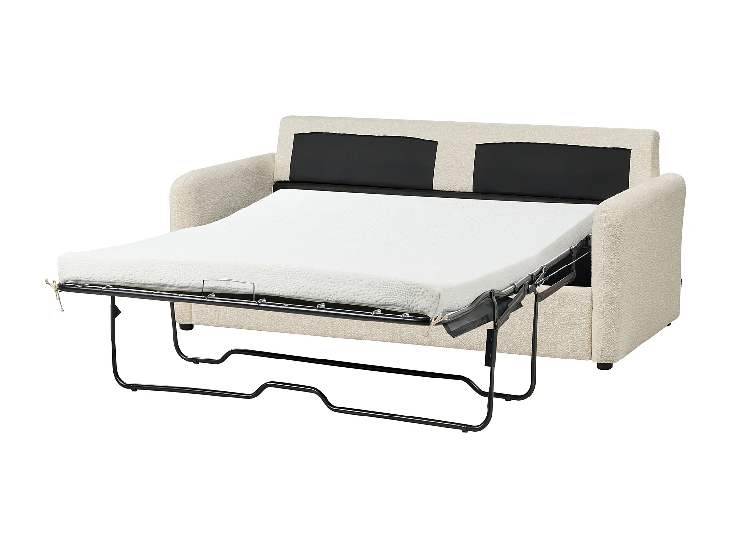 Sofá-cama BENNAS Bouclé Creme claro 3 lugares