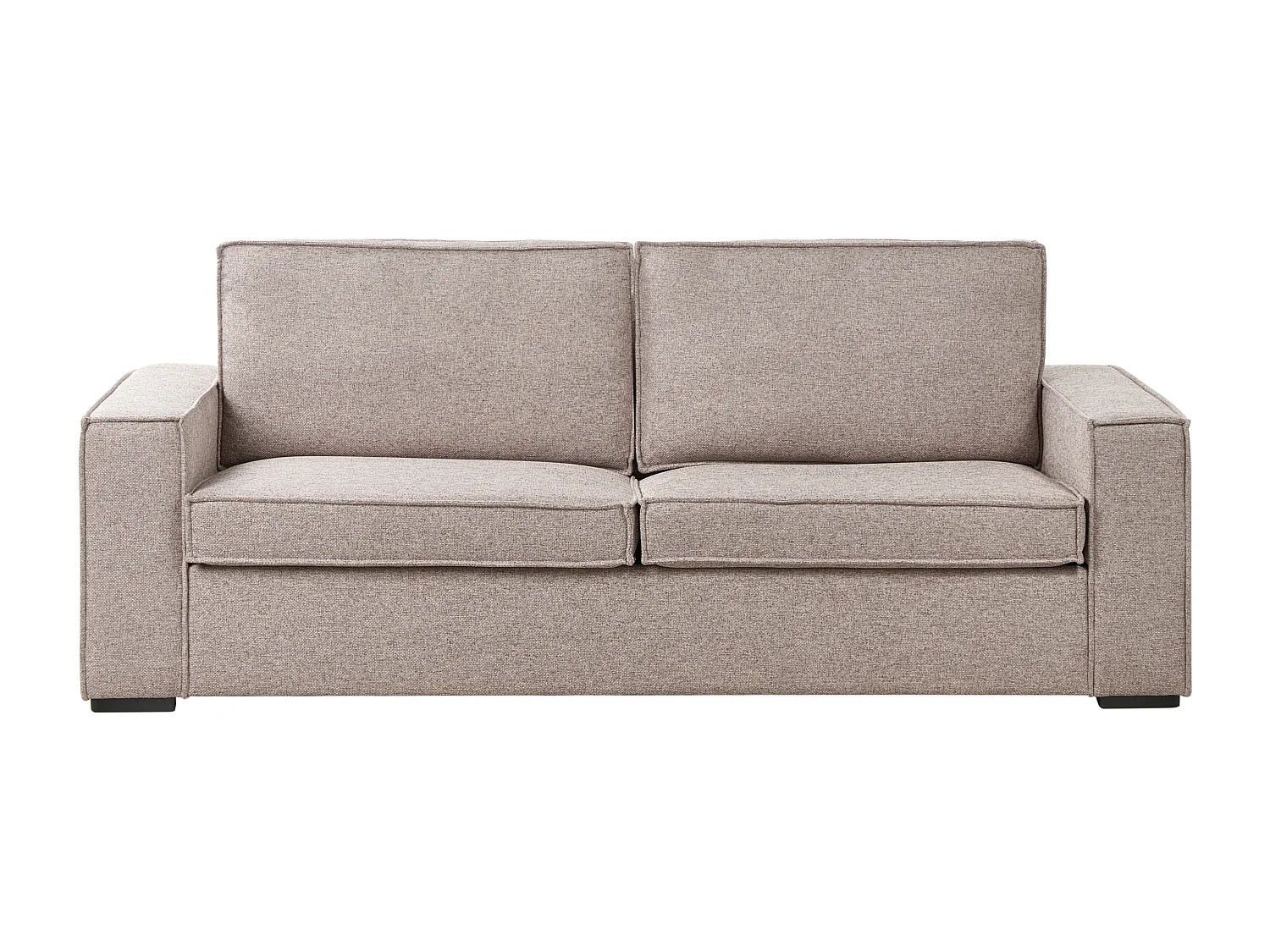 Schlafsofa VUOKATTI Stoff Hellbraun 3-Sitzer