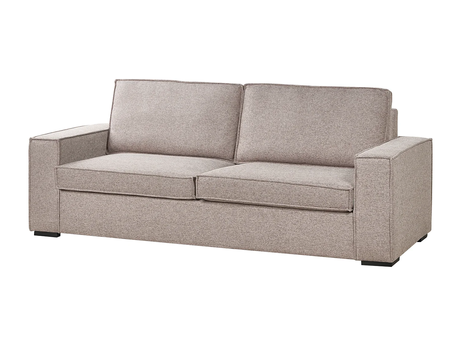 Schlafsofa VUOKATTI Stoff Hellbraun 3-Sitzer