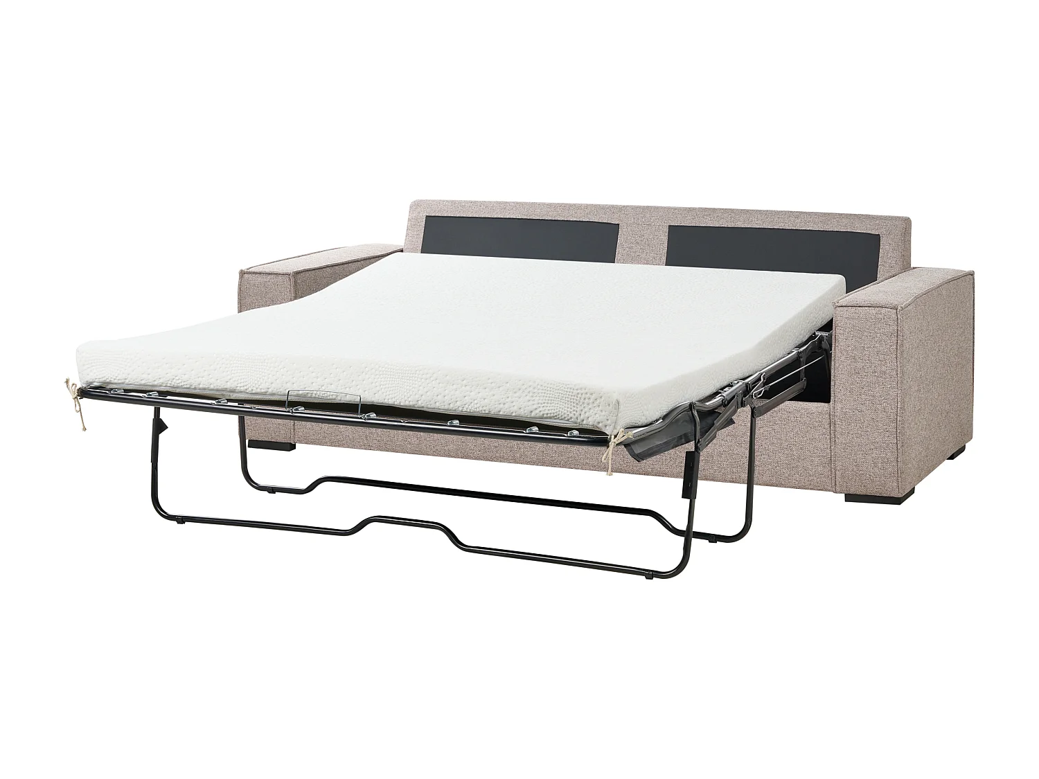 Schlafsofa VUOKATTI Stoff Hellbraun 3-Sitzer