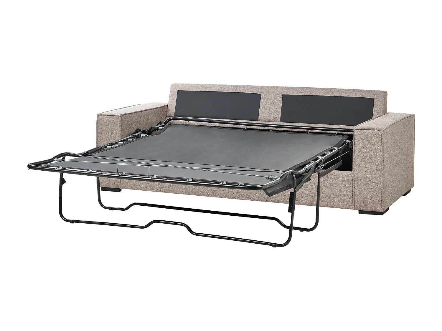 Schlafsofa VUOKATTI Stoff Hellbraun 3-Sitzer