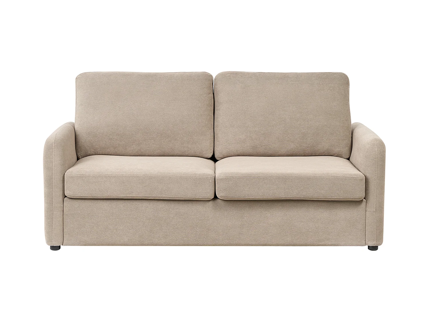 Schlafsofa mit Matratze Stoff beige / taupe 3-Sitzer ausklappbar Bennas