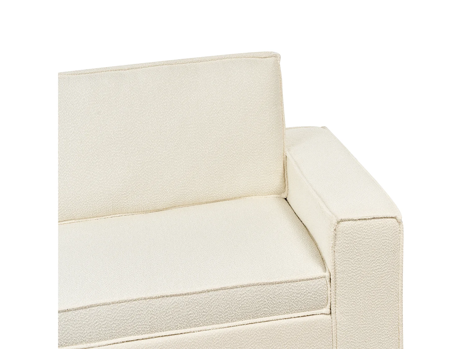 Schlafsofa mit Matratze Bouclé creme weiß 3-Sitzer ausklappbar Vuokatti