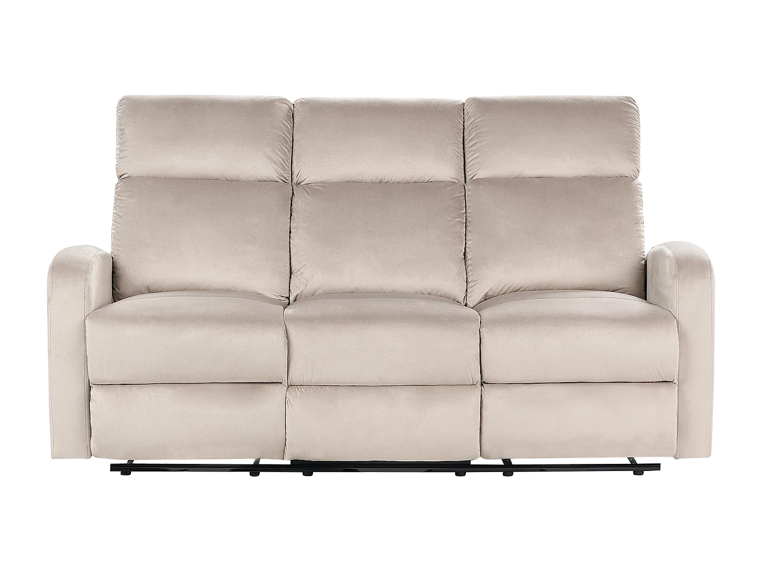 Sofa manuell verstellbar VERDAL Samtstoff Taupe 3-Sitzer