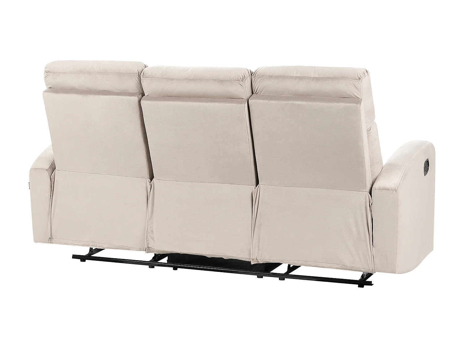 Sofa manuell verstellbar VERDAL Samtstoff Taupe 3-Sitzer
