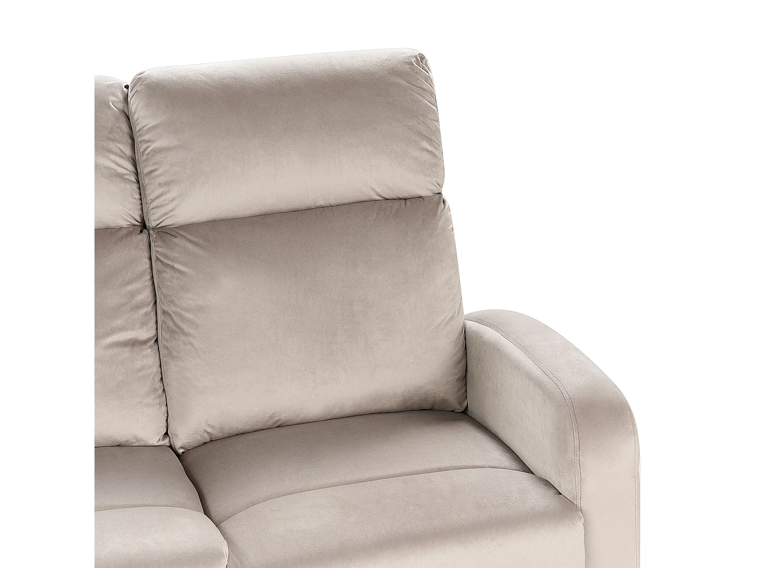 Sofa manuell verstellbar VERDAL Samtstoff Taupe 3-Sitzer