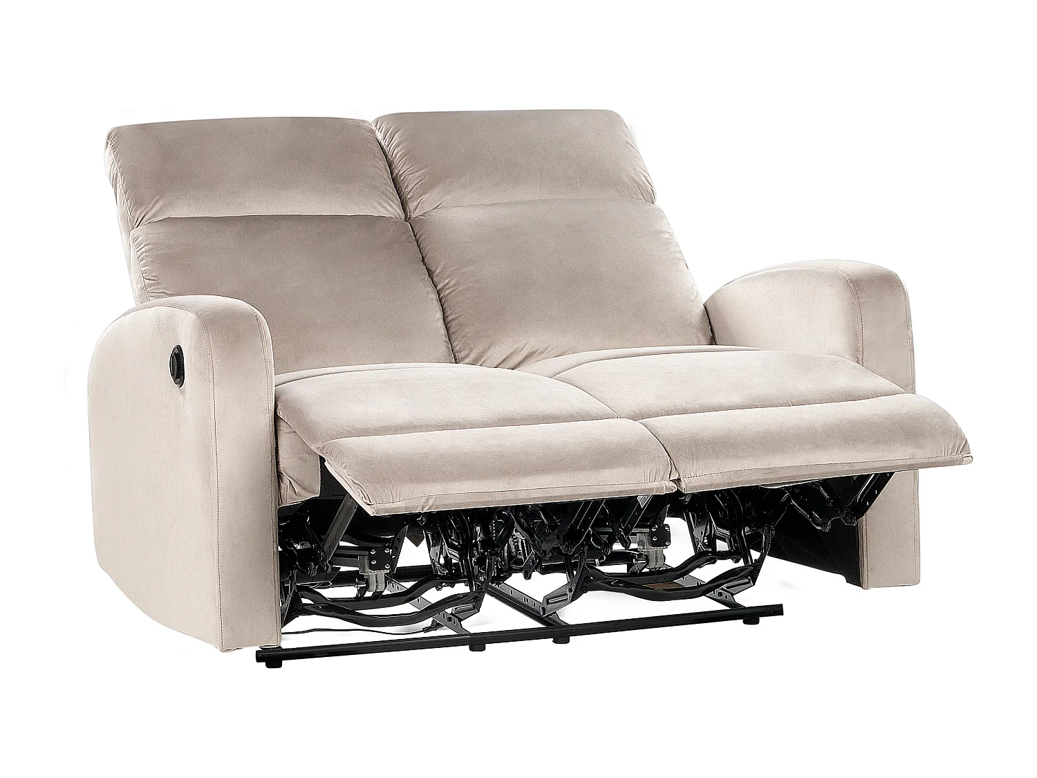 Canapé relax électrique 2 places VERDAL Velours Taupe