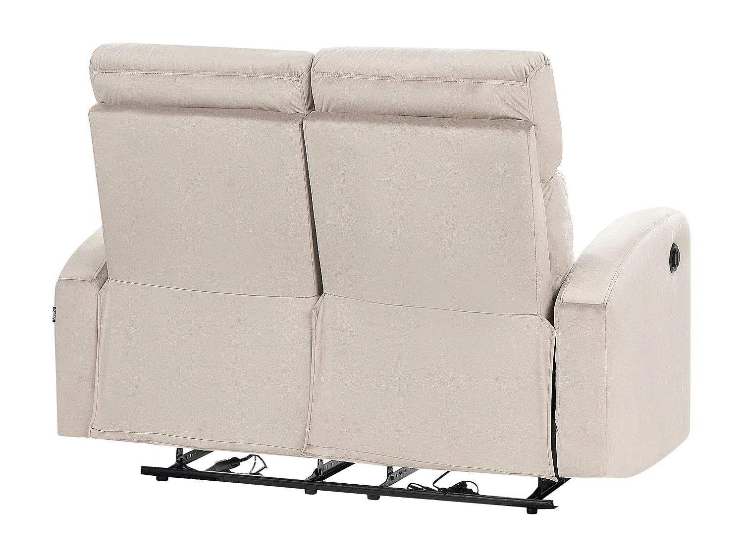 Canapé relax électrique 2 places VERDAL Velours Taupe
