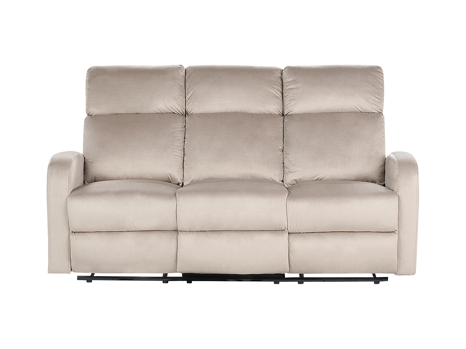 Sofa elektrisch verstellbar VERDAL Samtstoff Taupe 3-Sitzer