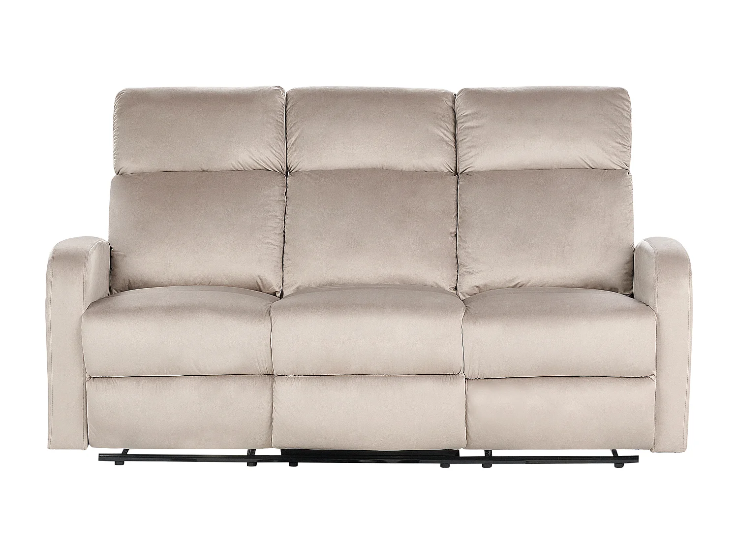 Canapé relax électrique 3 places VERDAL Velours Taupe