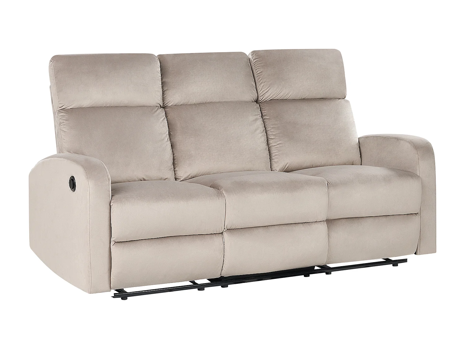 Canapé relax électrique 3 places VERDAL Velours Taupe