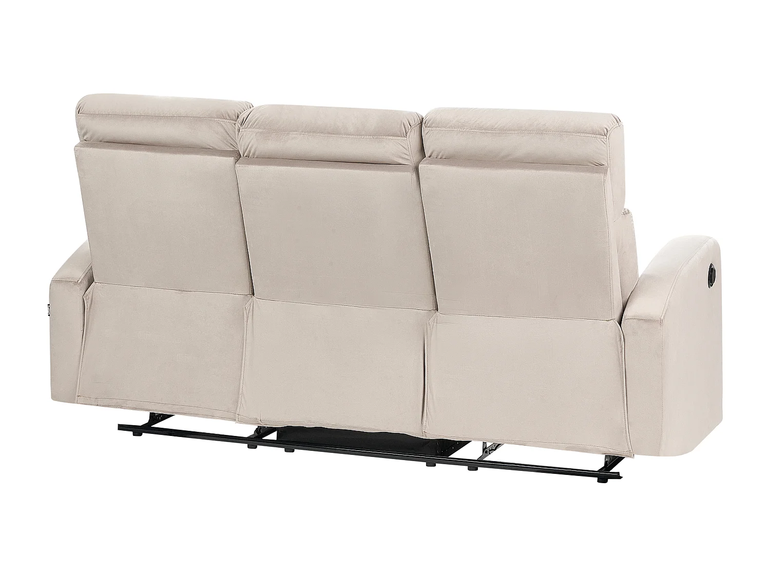 Canapé relax électrique 3 places VERDAL Velours Taupe