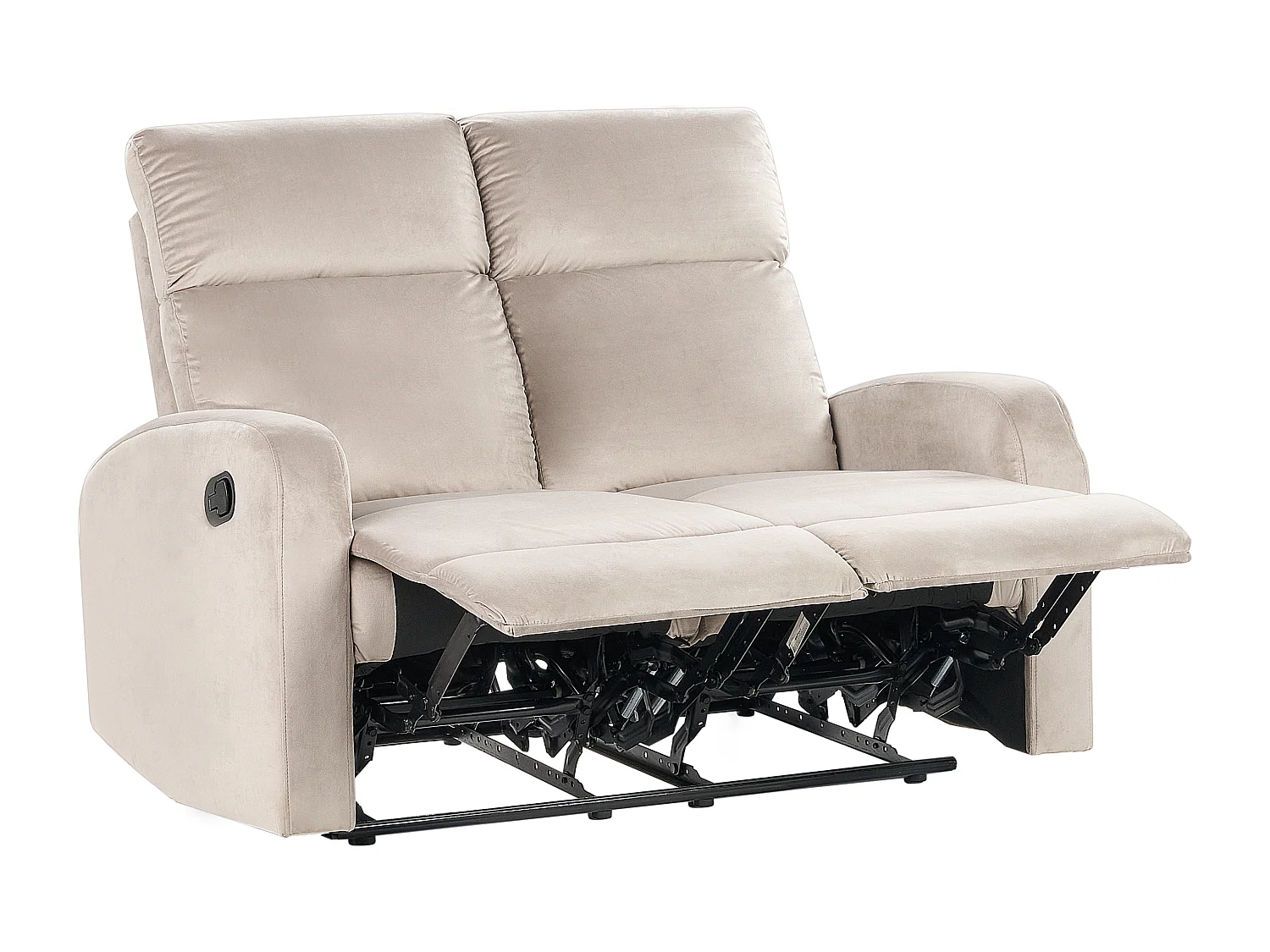 Sofa manuell verstellbar VERDAL Samtstoff Taupe 2-Sitzer