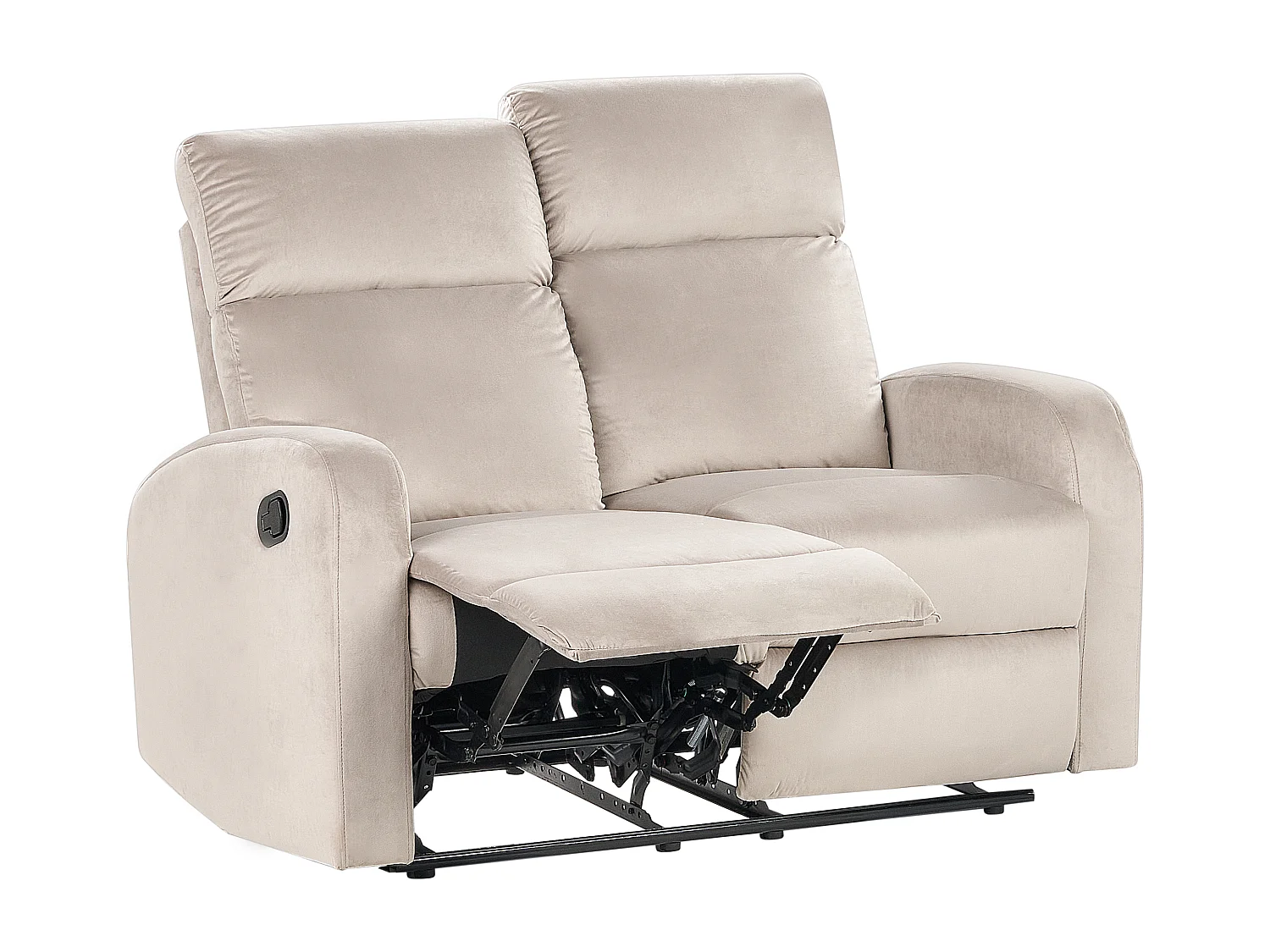 Sofa manuell verstellbar VERDAL Samtstoff Taupe 2-Sitzer