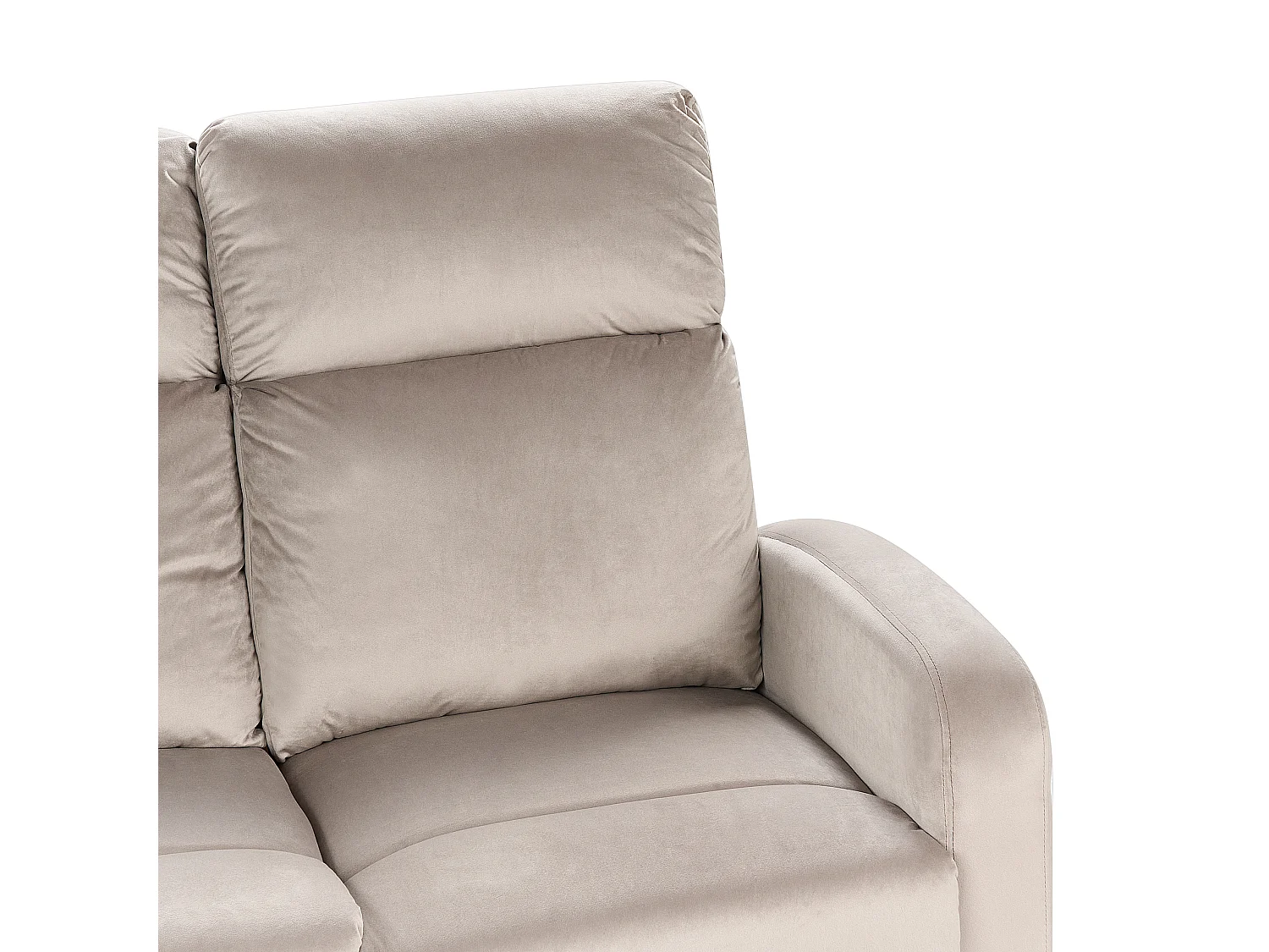 Canapé relax manuel 2 places VERDAL Velours Taupe