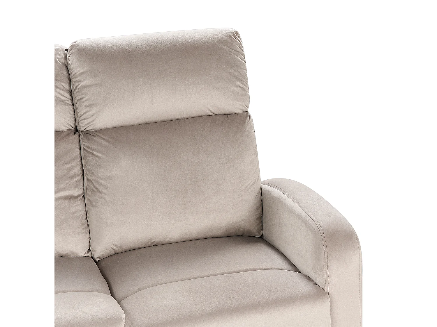 Canapé relax manuel 2 places VERDAL Velours Taupe