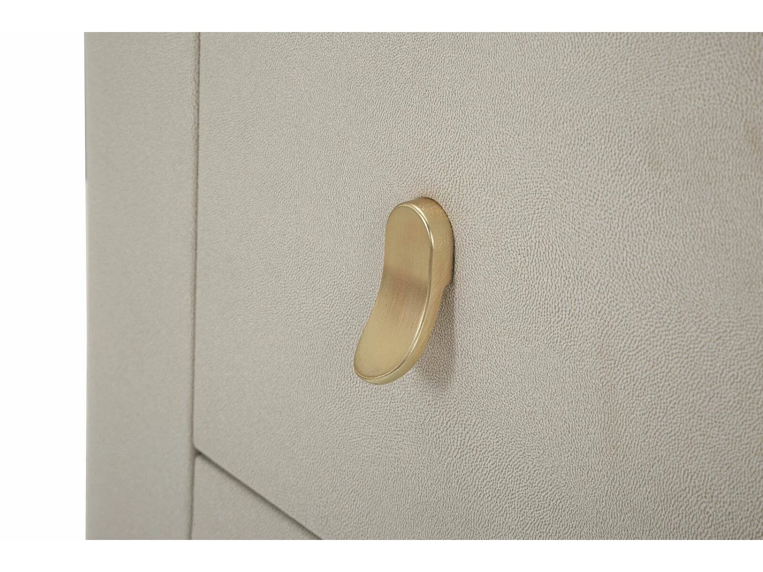 Christov nachtkastje, Lage ladekast, Nachtkastje, Bedplank, 60x40 h47 cm, Crème en Goud