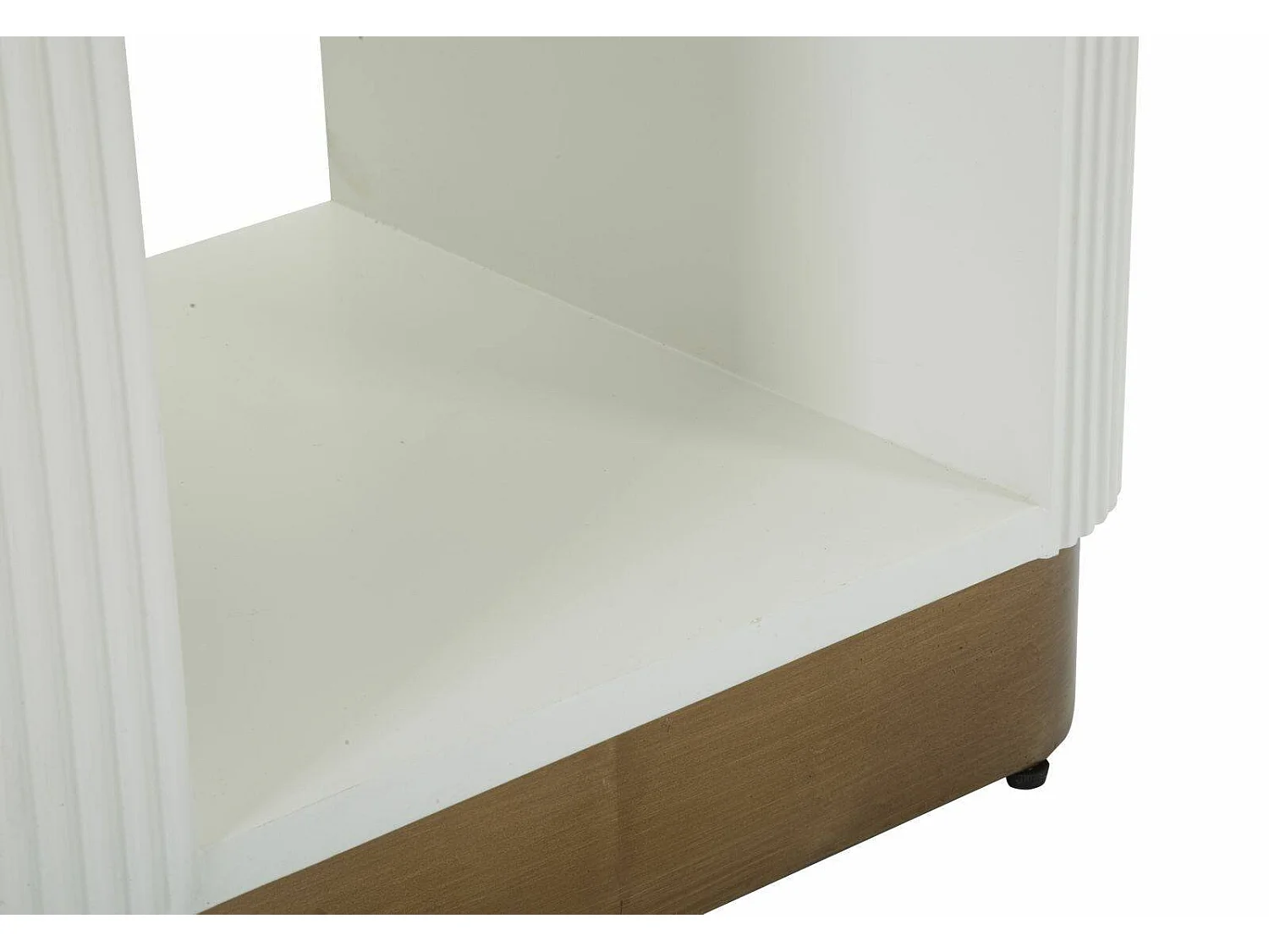 Mesa de noche Fagends, Cómoda baja, Mesilla de noche, Estante de la cama, 48x40 h62 cm, Blanco y Marrón