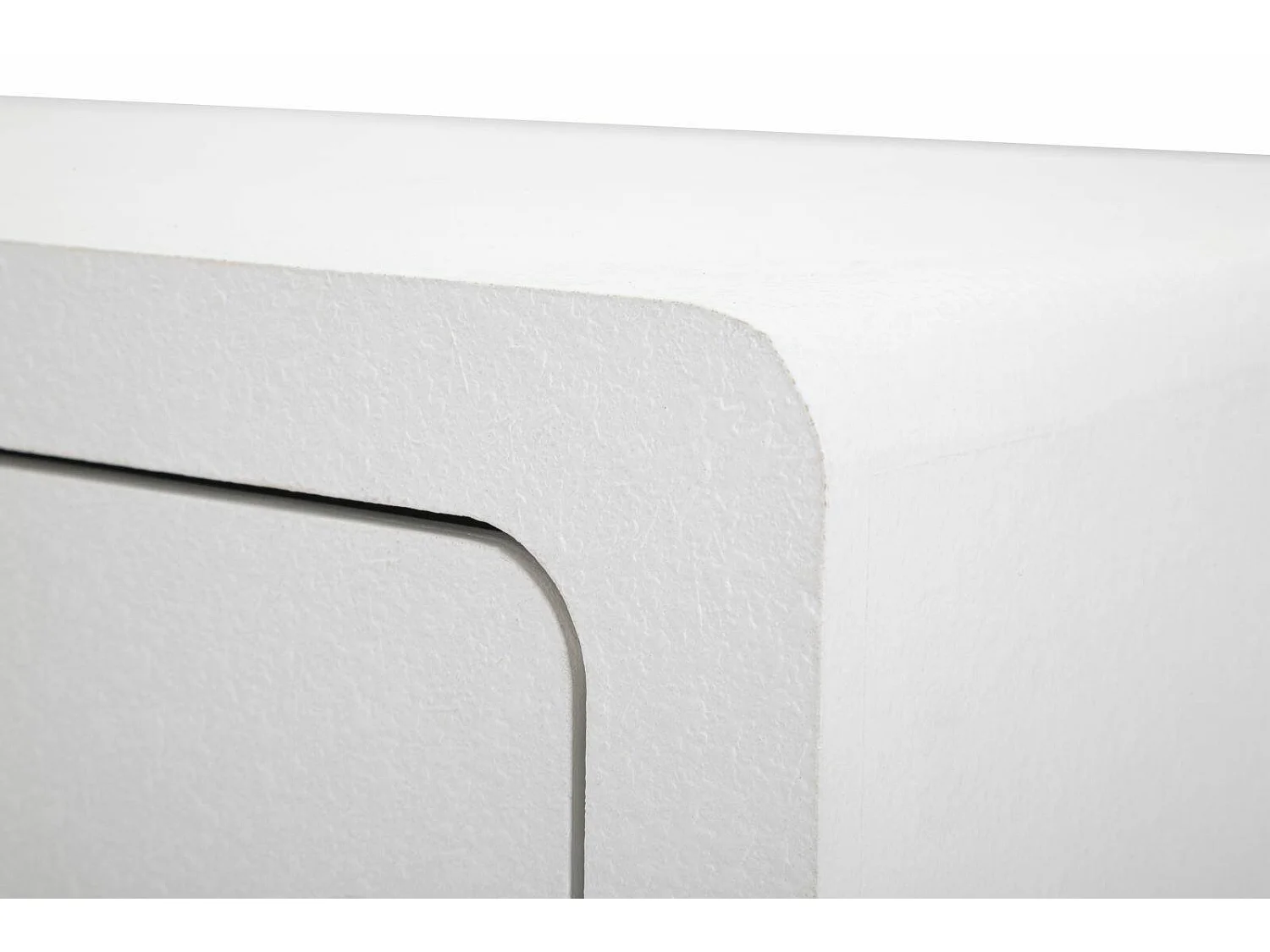 Chevet Suze, Commode basse, Table de nuit, Étagère de chevet, Blanc et Or, 60x32 h79 cm