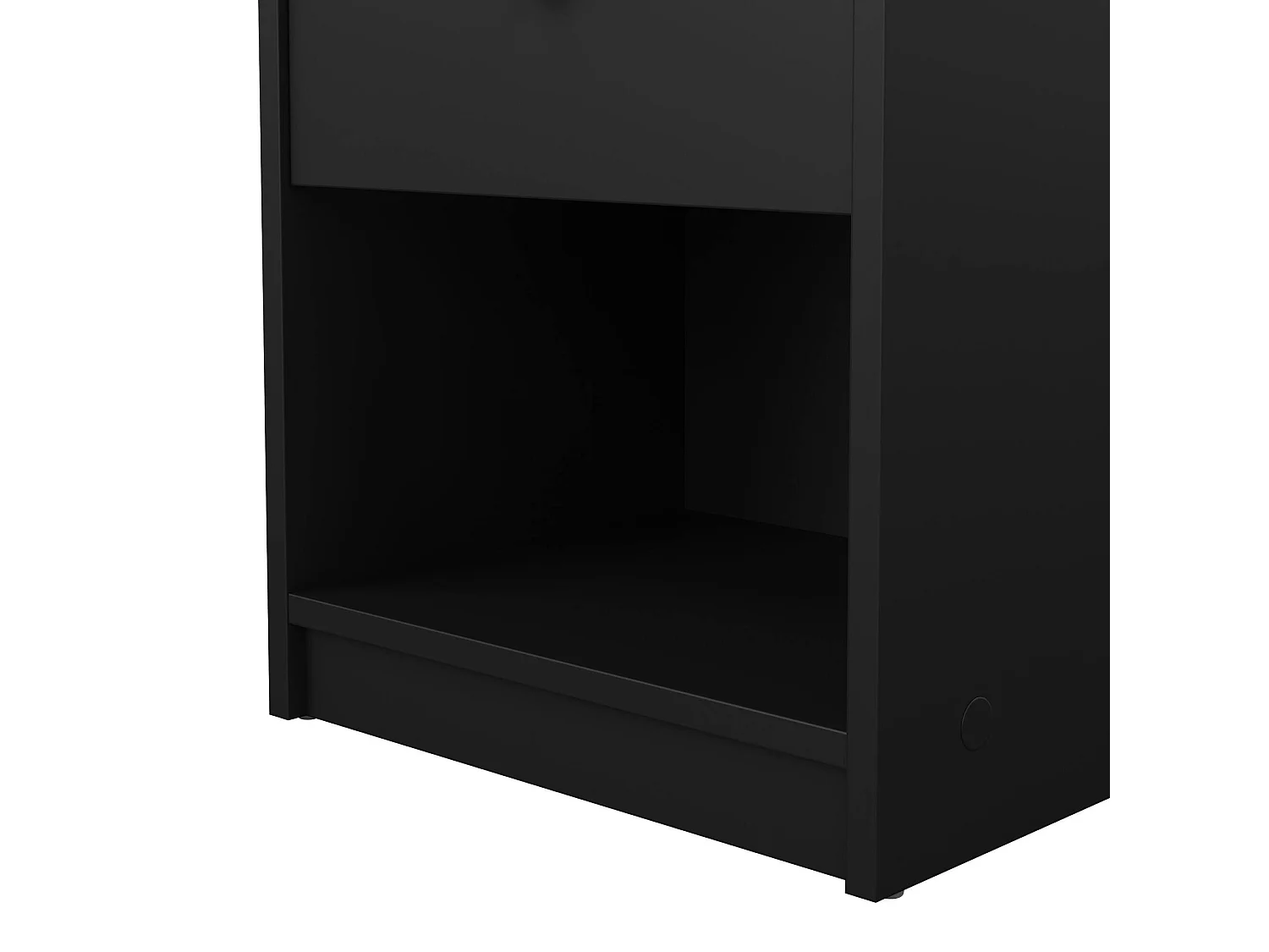 Chevet Kastri, Commode basse, Table de nuit, Étagère de chevet, 38x30 h48 cm, Noir