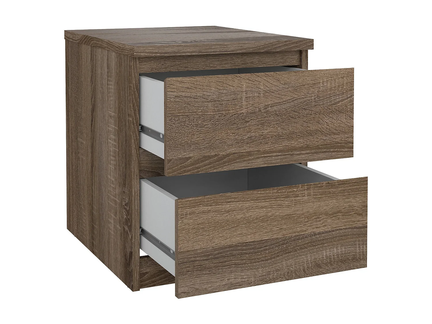 Mesa de cabeceira Daiki, Cómoda baixa, Mesa de cabeceira, Prateleira de cama, 50x40 h50 cm, Carvalho