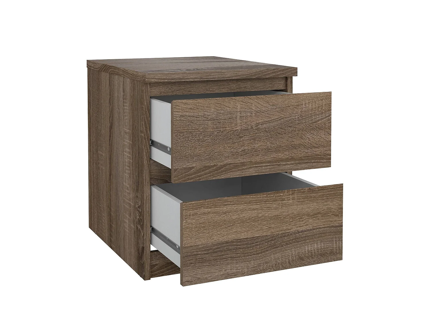 Chevet Daiki, Commode basse, Table de nuit, Étagère de chevet, 50x40 h50 cm, Chêne clair