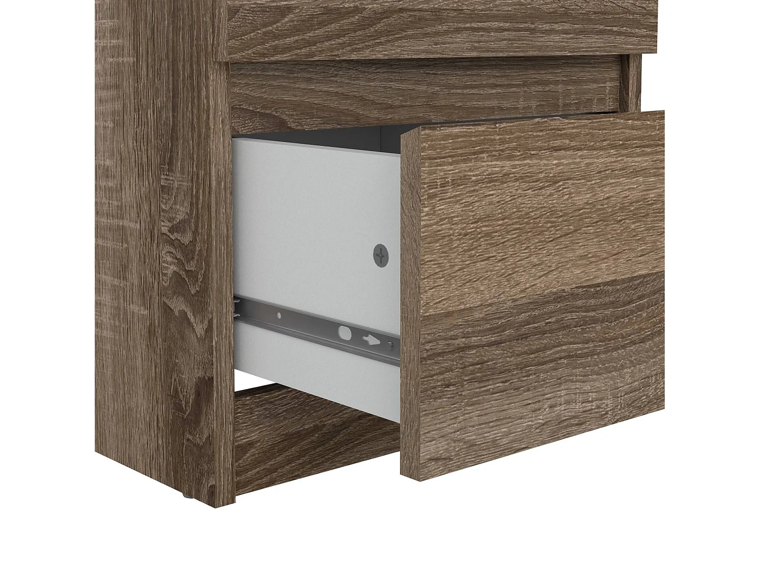 Chevet Daiki, Commode basse, Table de nuit, Étagère de chevet, 50x40 h50 cm, Chêne clair