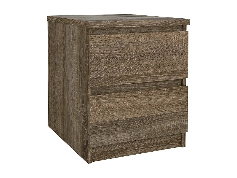 Chevet Daiki, Commode basse, Table de nuit, Étagère de chevet, 50x40 h50 cm, Chêne clair