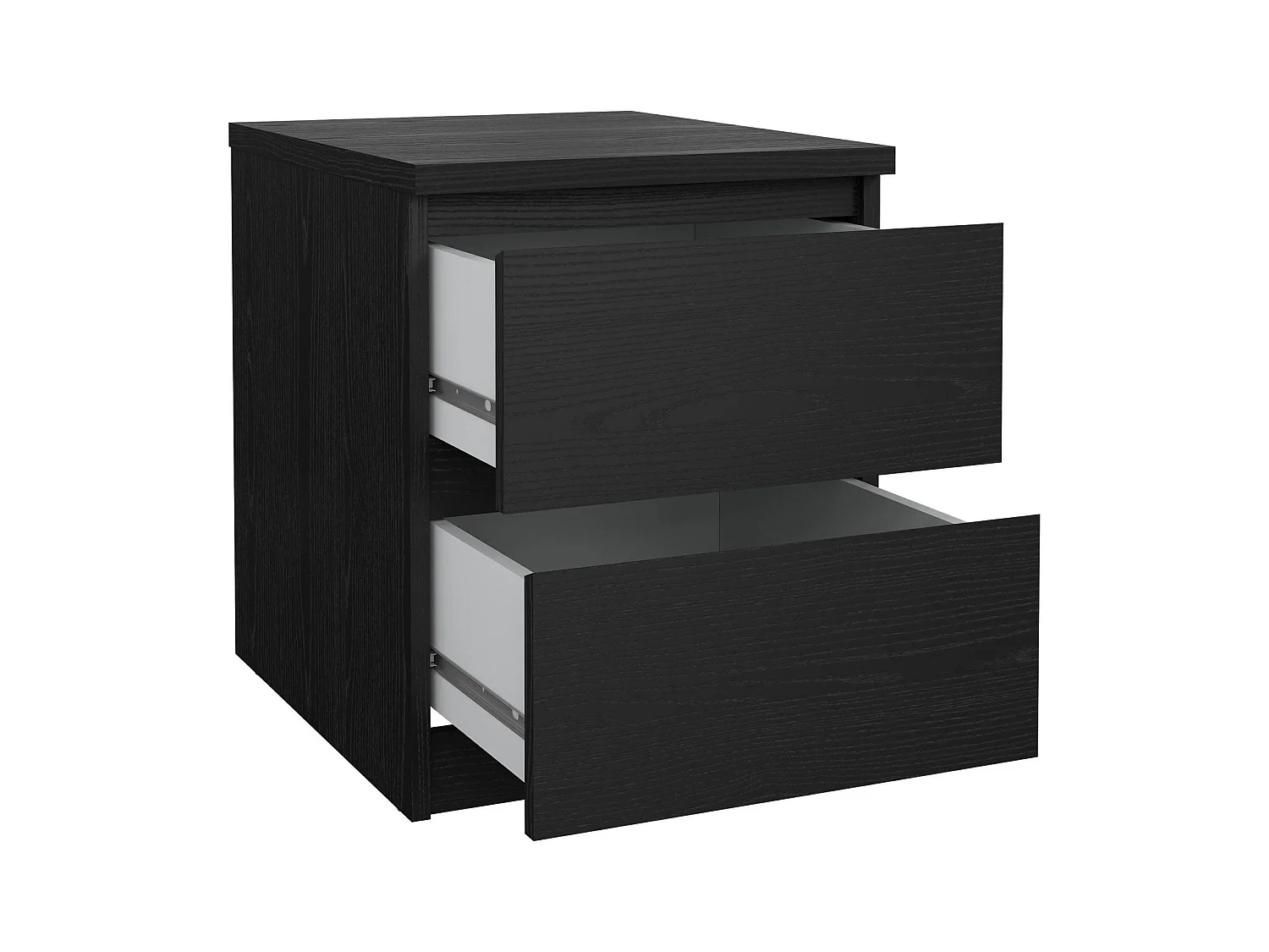 Chevet Daiki, Commode basse, Table de nuit, Étagère de chevet, 50x40 h50 cm, Noir