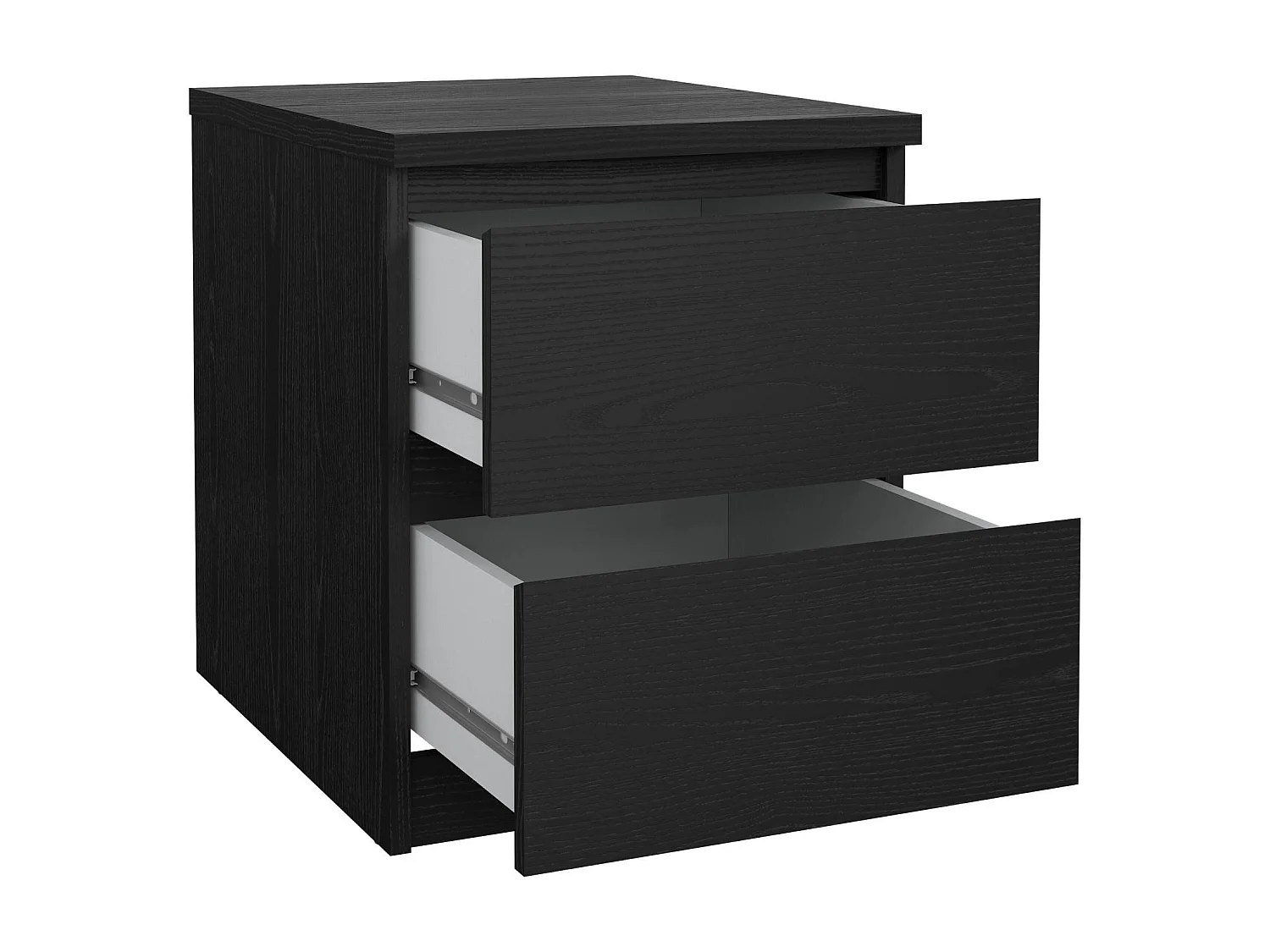 Chevet Daiki, Commode basse, Table de nuit, Étagère de chevet, 50x40 h50 cm, Noir